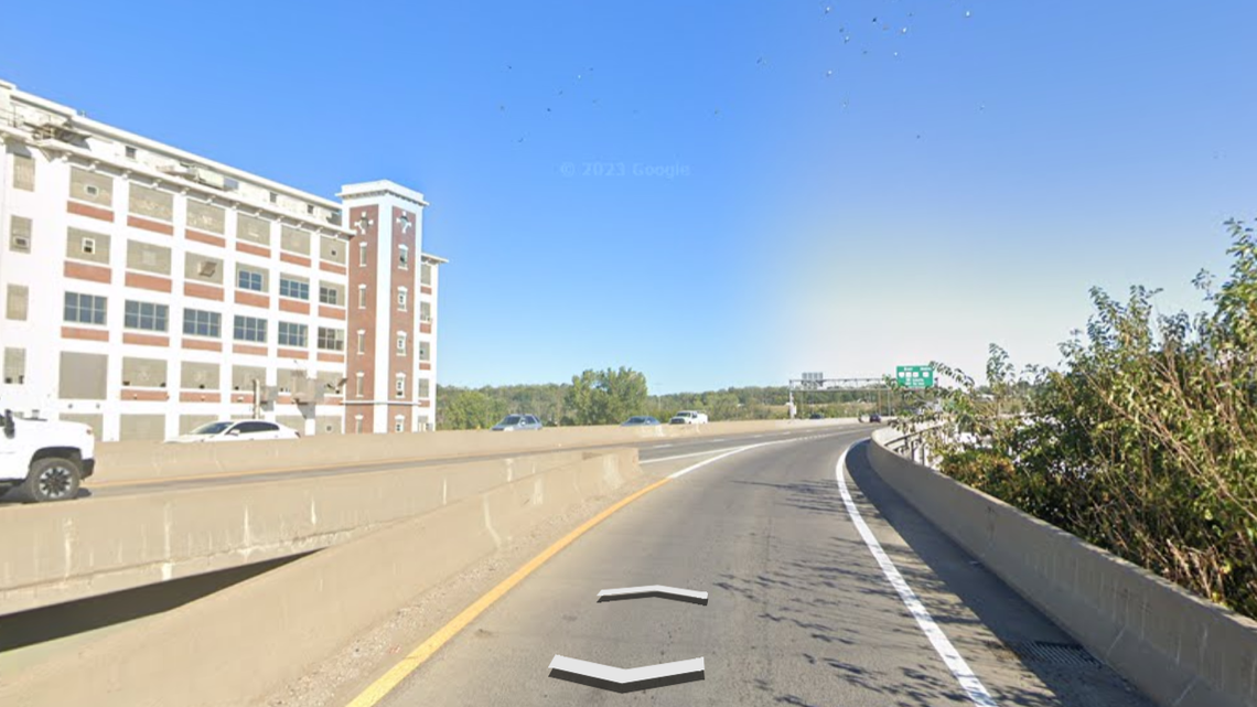 The on-ramp at U.S. Highway 69 and 18th Street Expressway, captured by Google Earth on June 19, 2023. Jason A. Burk was fatally shot by police officers here on May 27, 2024, after shooting at them from a stolen car after a police chase.