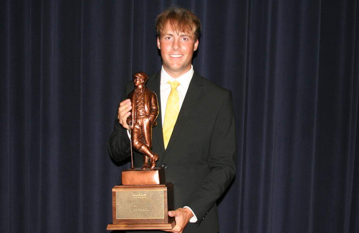 Liberty North’s Caden Mickelson, who has committed to playing college golf at Nebraska, won the 2025 boys Kenneth Smith Award as the Kansas City area’s top male high school golfer on Thursday, July 3, 2025.