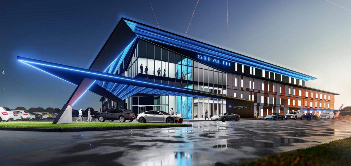 Rendering of the $45 million Stealth Hotel designed by NSPJ Architects of Prairie Village and to be built at Kansas City International Airport. The hotel is the first built at the airport since the Kansas City Airport Marriott opened in October 1974.