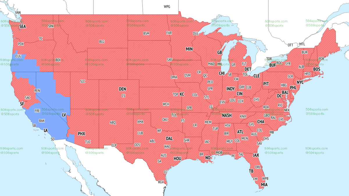 Almost the entire country will see the Chiefs-Broncos game.
