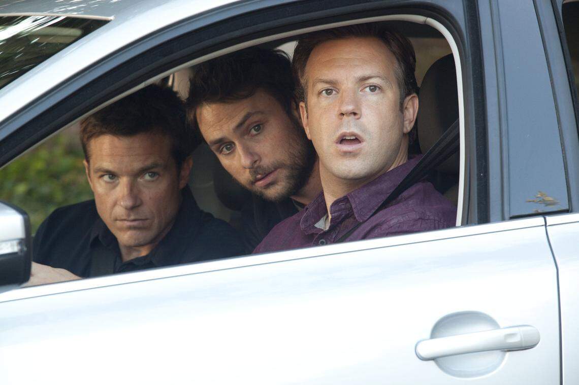 Jason Sudeikis says he has always preferred to do comedy as a team. Here he co-stars in 2011’s “Horrible Bosses” with, from left, Jason Bateman and Charlie Day.