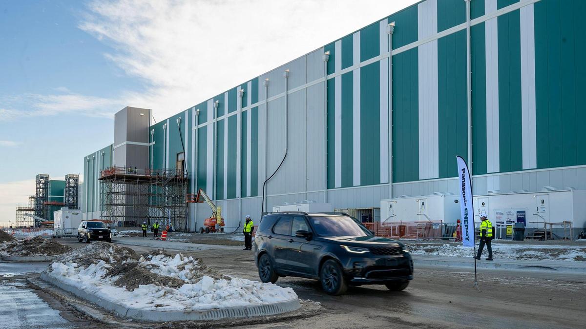 An event for dignitaries and other attendees was held on Friday, Jan. 17, 2025, at Panasonic’s $4 billion EV battery plant in De Soto, Kansas, where production is set to begin this spring.