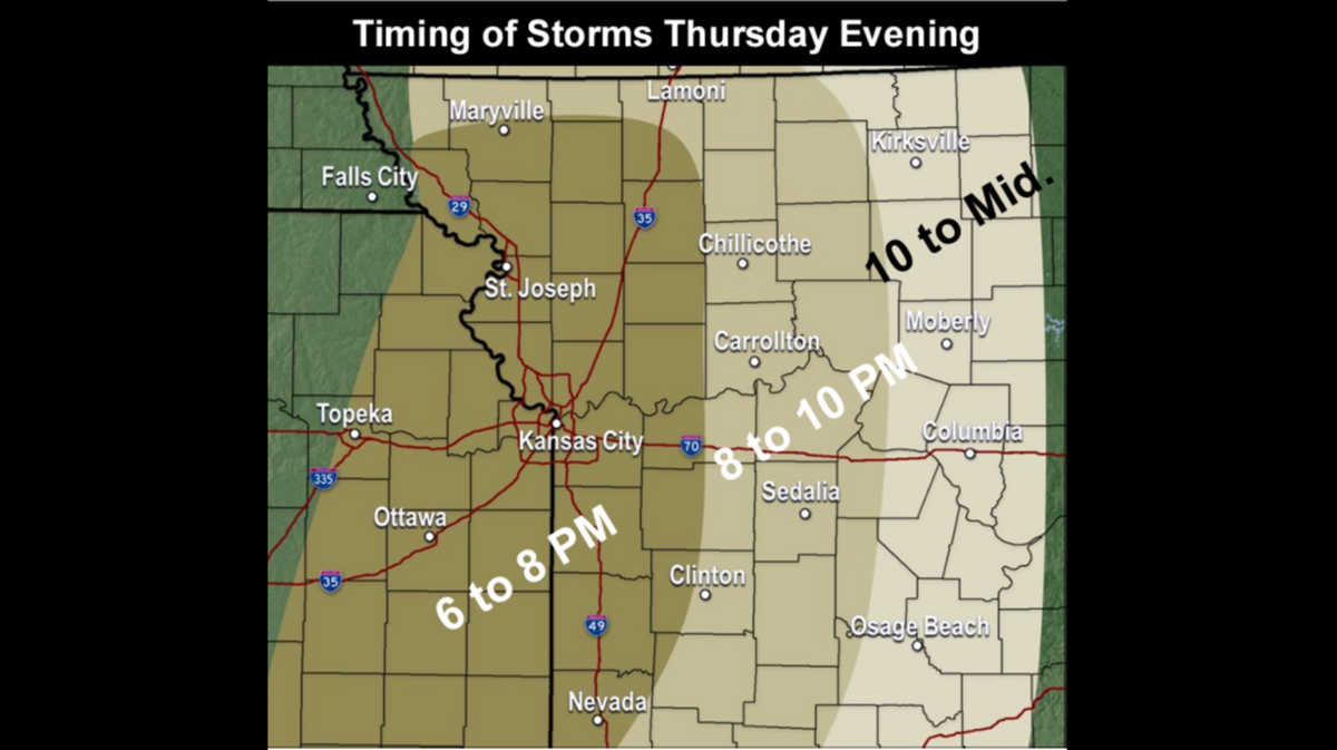 Scattered showers and storms are making their way into the Kansas City metro Thursday morning as the National Weather Service monitors stronger storms later in the day.