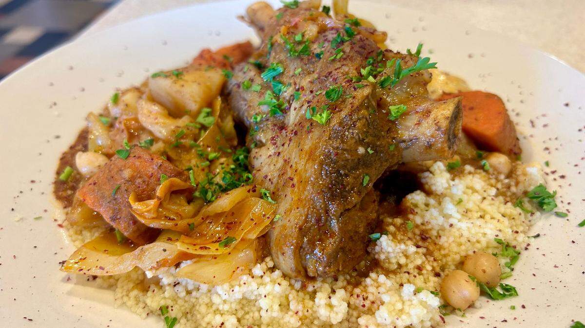 After reopening a couple weeks ago, Sahara is serving a lamb shank and couscous special.