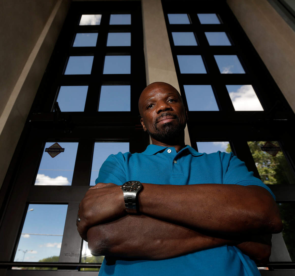 In this Wednesday, Aug. 28, 2013 file photo, Reginald Griffin is pictured at his lawyer’s office in Kansas City, Missouri. Griffin was released on bond in 2012 after the Missouri Supreme Court overturned his murder conviction and life sentence stemming from a 1983 prison stabbing. Prosecutors dismissed the charges. (AP Photo/Charlie Riedel, File)