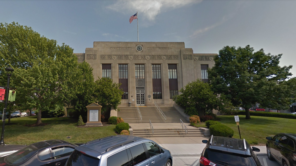 The Clay County courthouse is pictured in a Google Maps Street View image from May 2018.