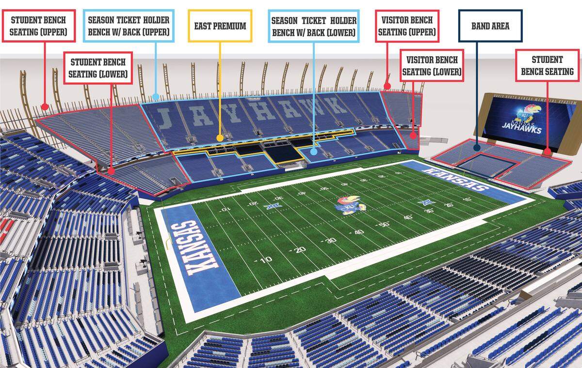 The Kansas Jayhawks athletic department released renderings on Jan. 22, 2026 of Phase 2 of the university’s ongoing refresh of David Booth Kansas Memorial Stadium in Lawrence.