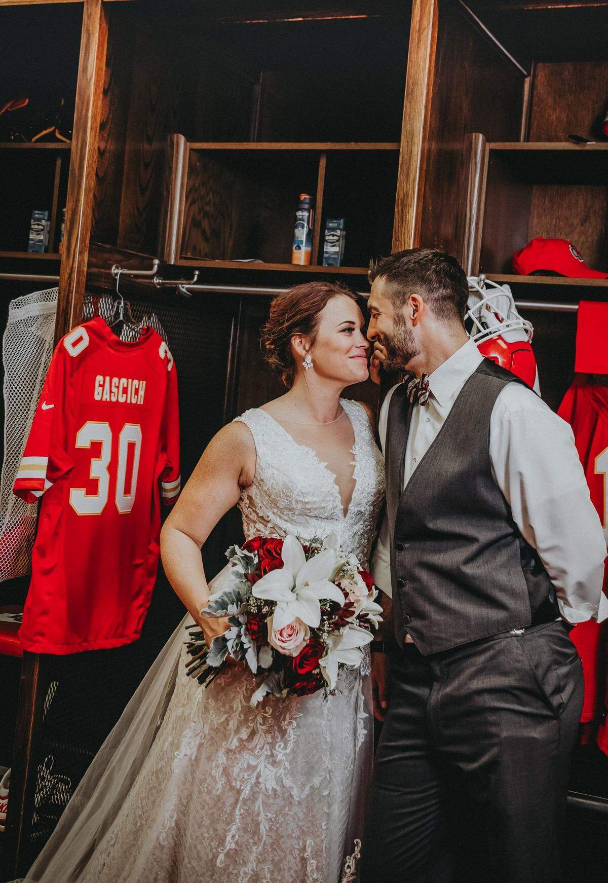 “We got to go into the locker room and we have pictures of all of that. I think my husband smiled bigger in the locker room than when we got married,” Kelli Gascich said of her husband, Anthony.