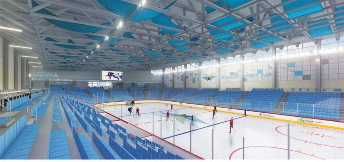 Rendering shows an ice rink that would serve youth and other amateur athletes in the Bluhawk development in southern Overland Park.