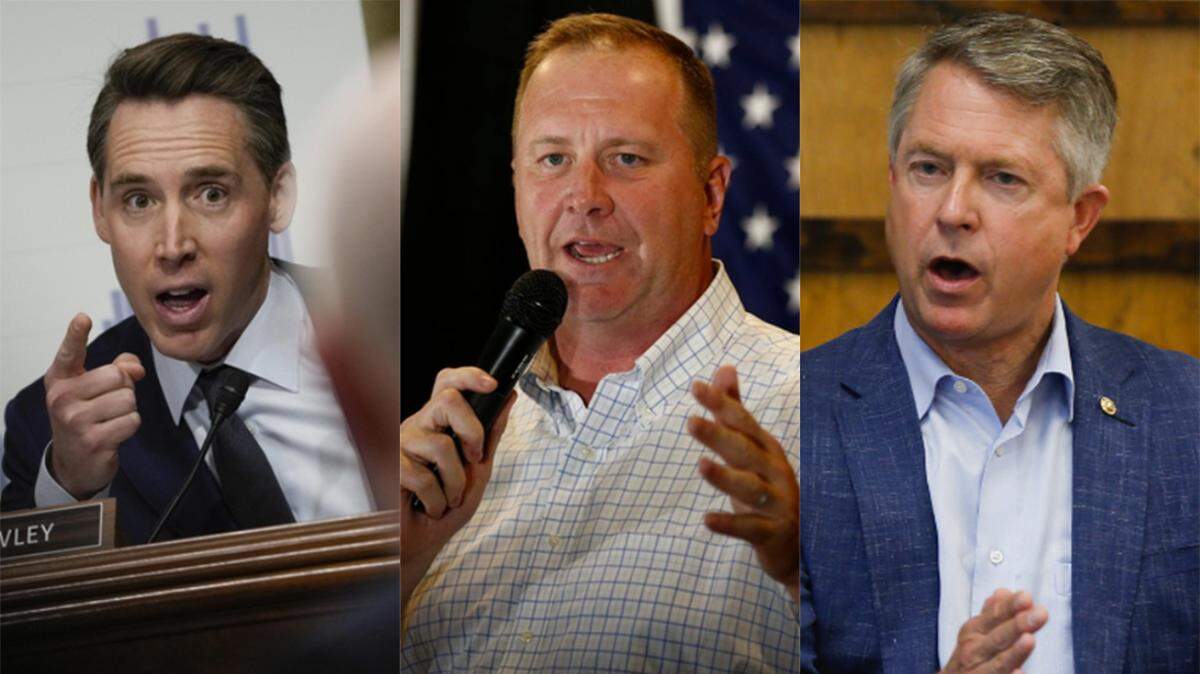 Missouri Sens. Josh Hawley and Eric Schmitt and Kansas Sen. Roger Marshall