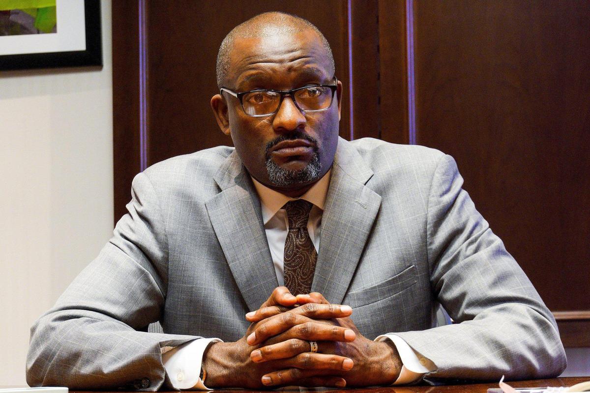Mark Bedell, superintendent of Kansas City Public Schools, spoke to The Star at the district’s administrative offices on Thursday regarding the stabbing death of 14-year-old Manuel Guzman at Northeast Middle School.