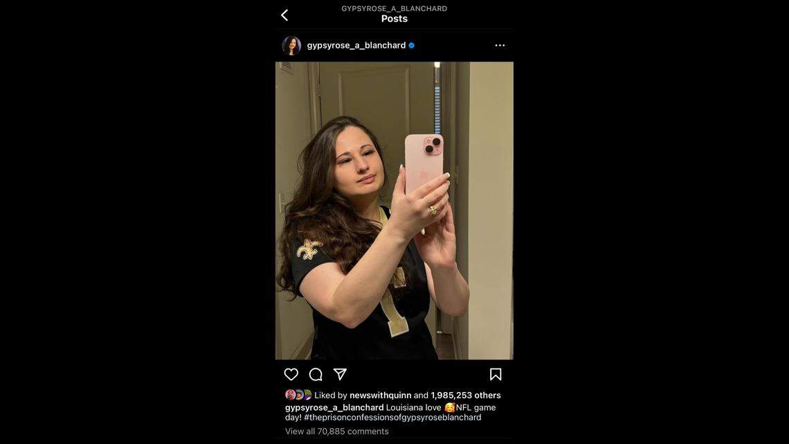 Gypsy Rose Blanchard was not at the Kansas City Chiefs game following her release from a Missouri prison Thursday, despite rumors she would be at Arrowhead Stadium.