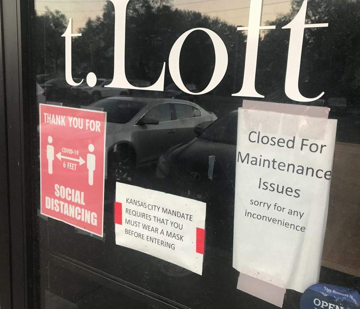 The signs on the door of the State Line T. Loft underscore some of the challenges of the last year.