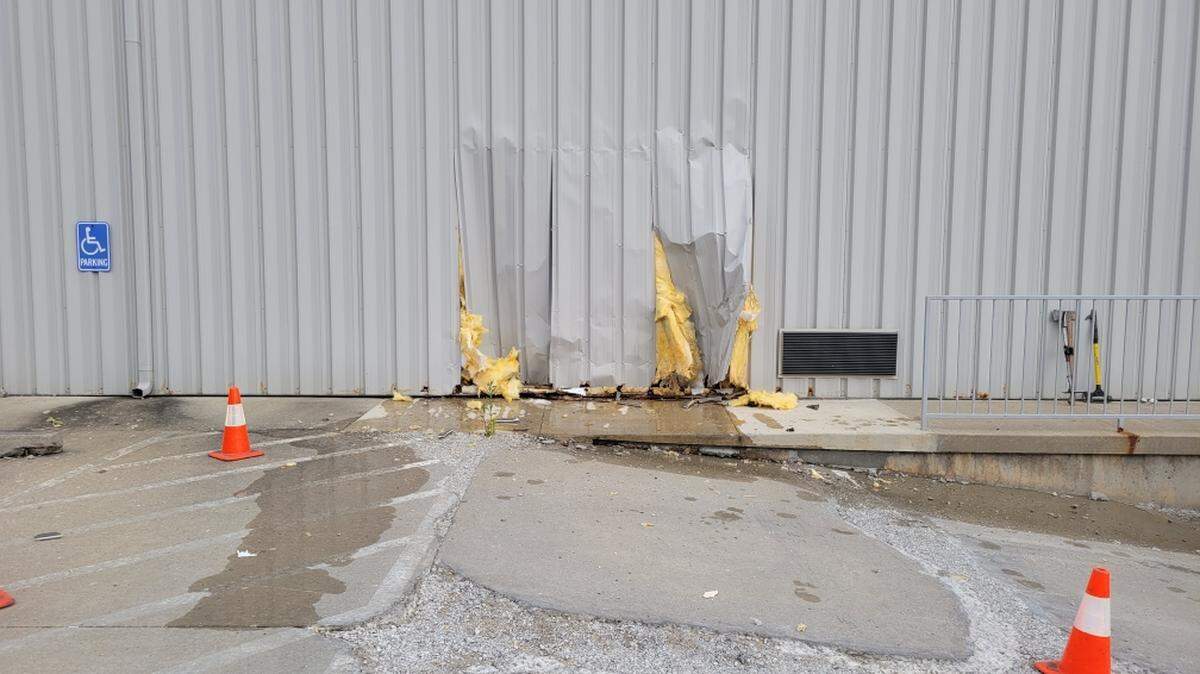 A Tesla crashed through the walls of a building Tuesday, Oct. 12, 2021, at 1150 W 151 Street in Olathe, officials said. No one was injured.