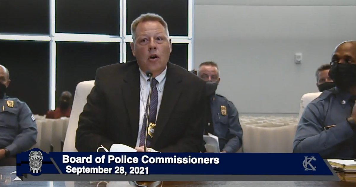 Kansas City Police Chief Rick Smith discusses staffing issues within the police department during a meeting of the Kansas City Board of Police Commissioners on Sept. 28.