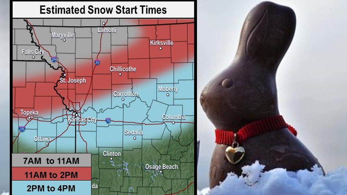 According to the National Weather Service, snow will be arriving in Kansas City on Sunday afternoon.