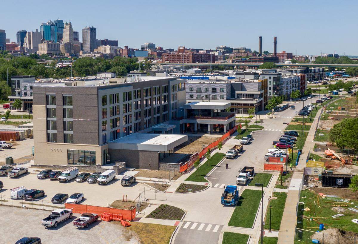 Development at Berkley Riverfront Park includes the Origin Hotel, left, on Friday, May 3, 2024.