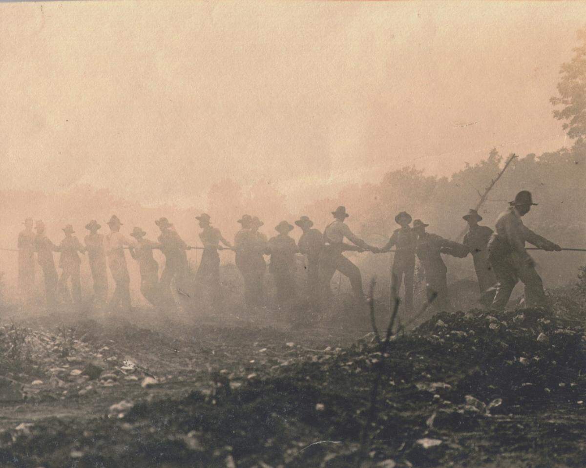 Workers at the Phenix Marble Co. during its heyday from 1900 to 1930.