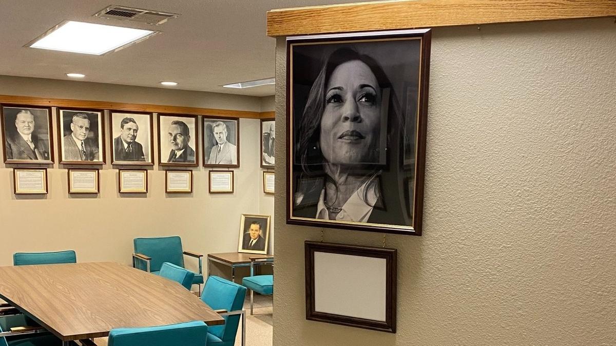 Former Vice President Kamala Harris is the latest addition to the They Also Ran Gallery in Norton, Kan., which honors people who lost their bids for the White House.