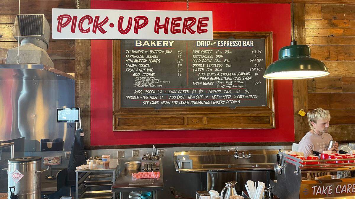 Take Care serves a small menu of baked goods alongside its coffee offerings.