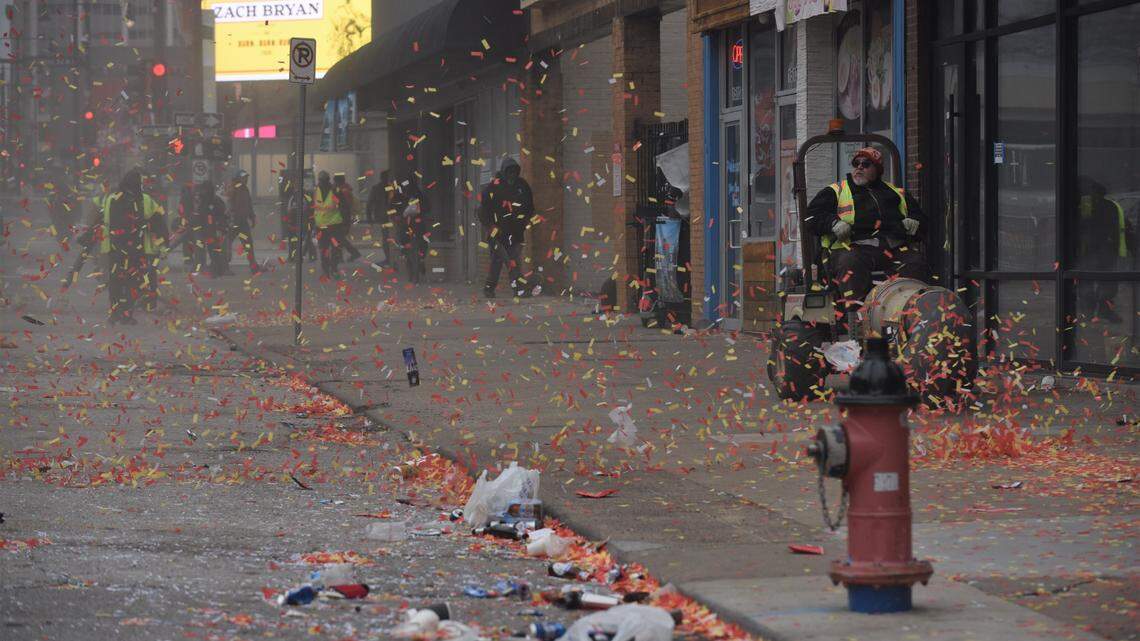 ‘This is our parade’: Kansas City workers begin mass cleanup after Chiefs celebration