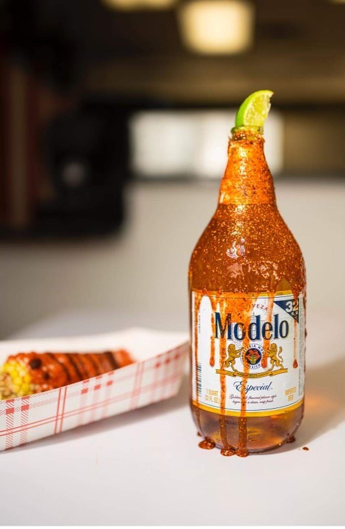 Snack Bar sells micheladas, similar to a Bloody Mary.