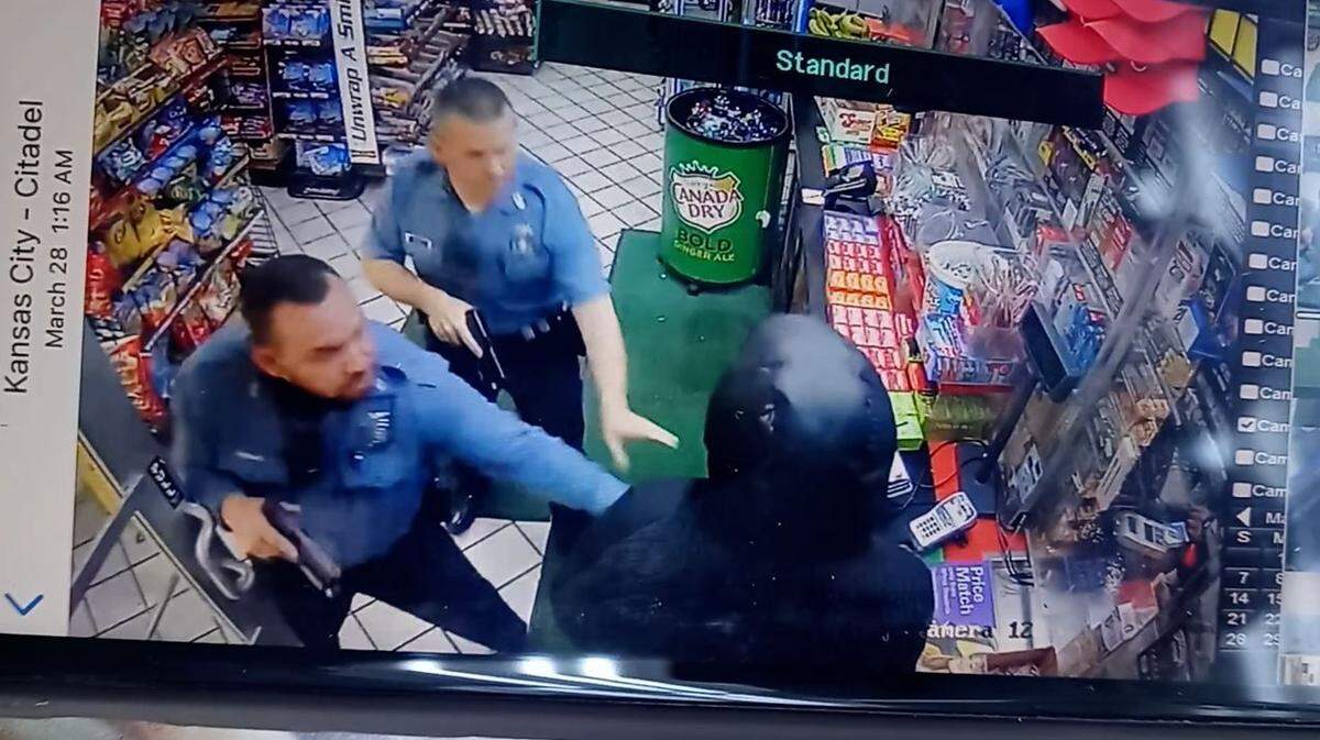 Surveillance video shows Kansas City police confronting Malcolm Johnson in a March 25 incident that ended with him being shot and killed by an officer.