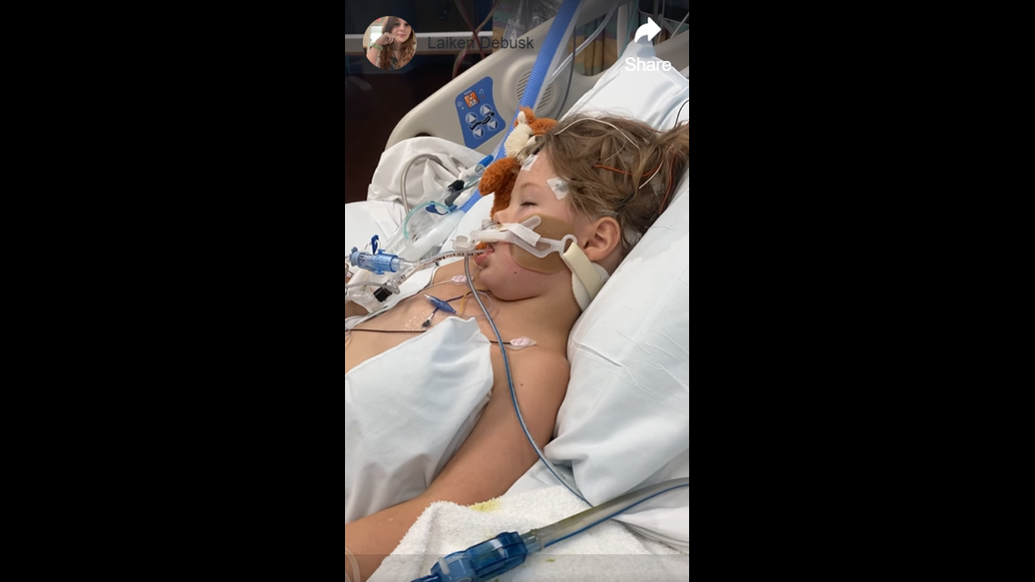 A 6-year-old Arkansas boy is hospitalized after being bitten by a tick, according to his family.