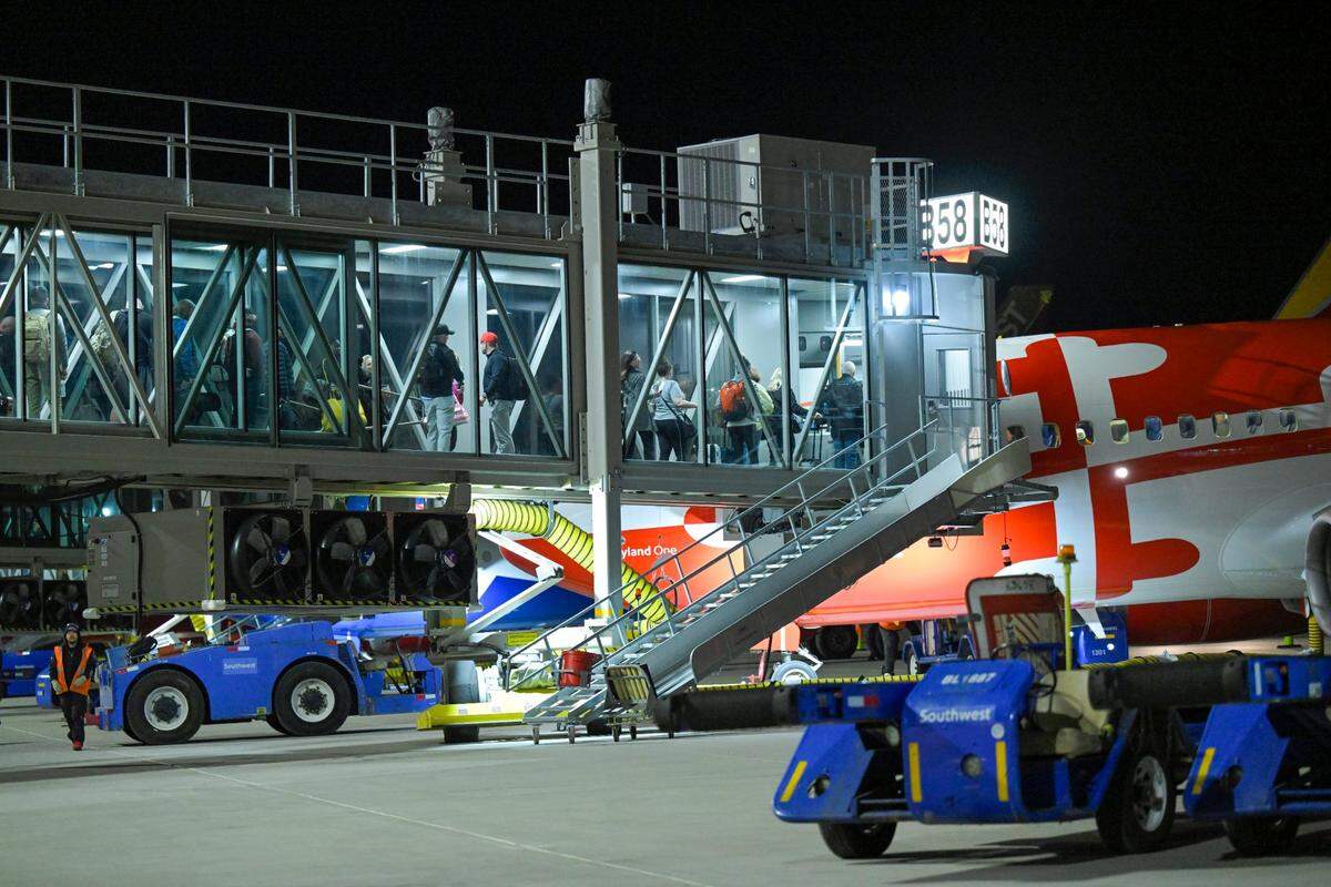 Travelers began boarding a flight from the new $1.5 billion single terminal at Kansas City International Airport on Tuesday, Feb. 28, 2023.
