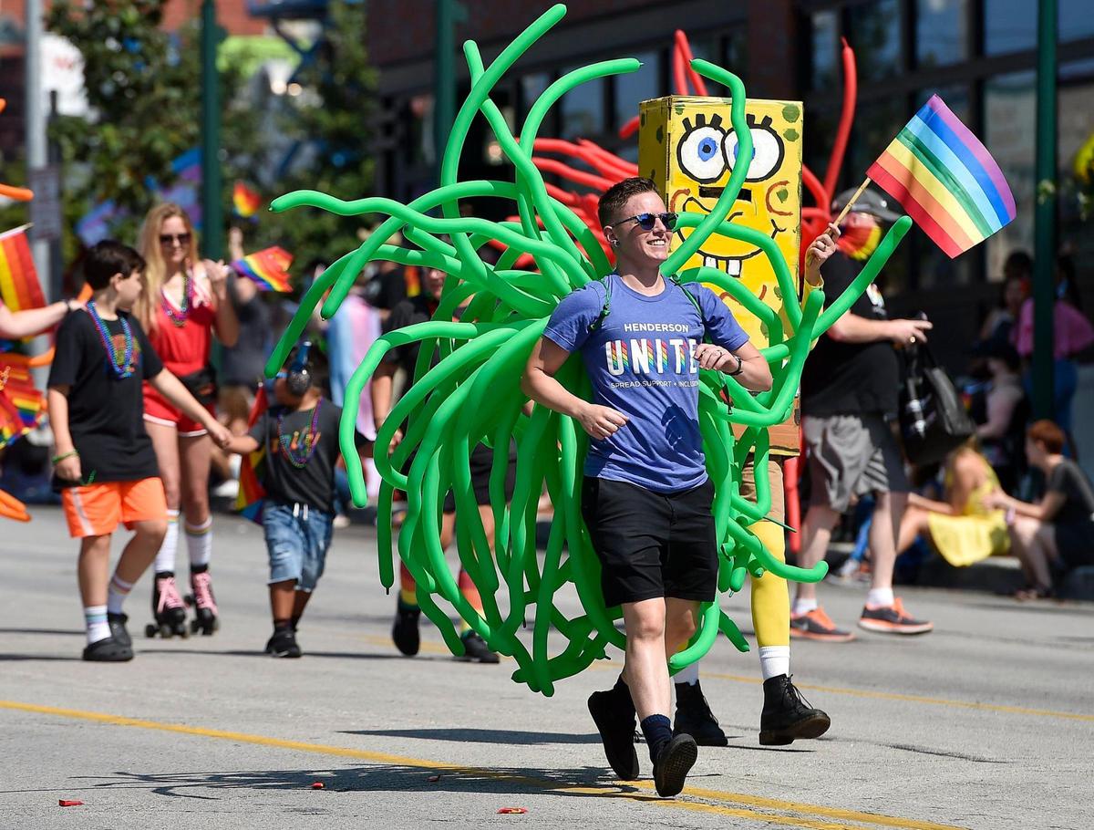 A parade beginning at Westport Road and Broadway Boulevard kicked off the two-day 2021 Kansas City Pride Festival Saturday, Aug. 21, 2021.