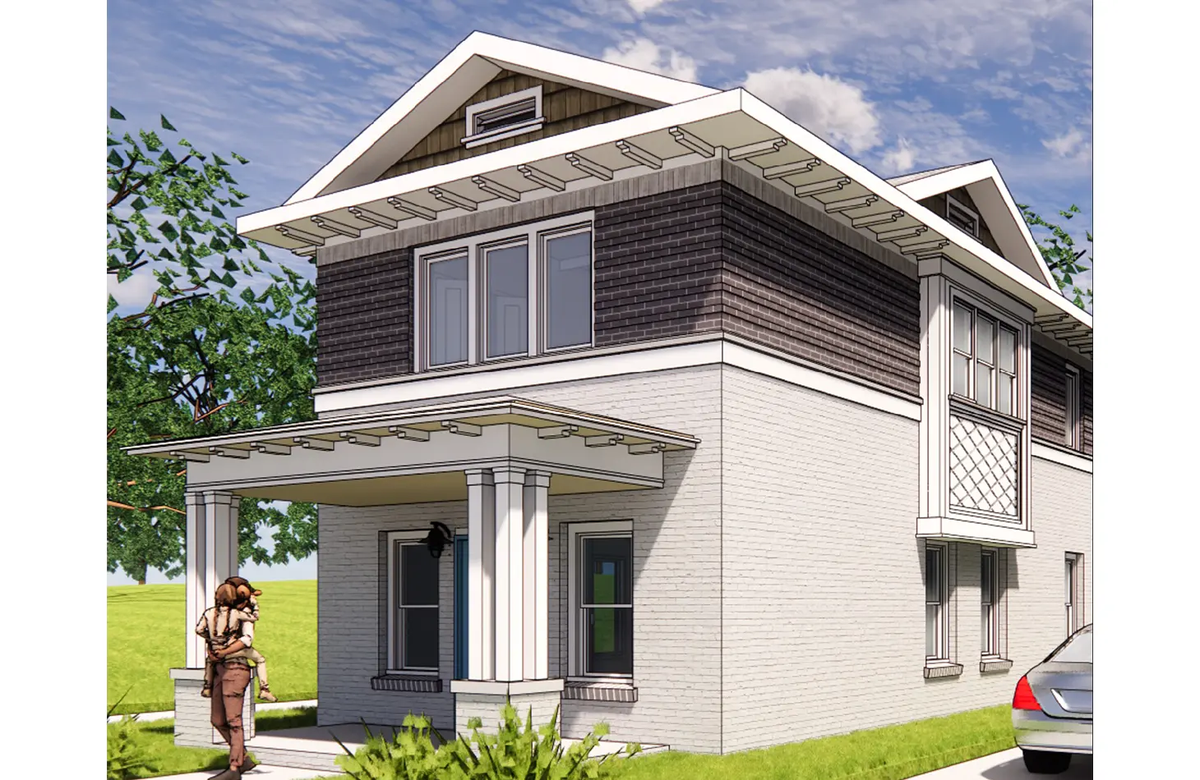 The Matilda duplex option of this flex house includes two 932 square foot units with three bedrooms and two-and-a-half bathrooms.