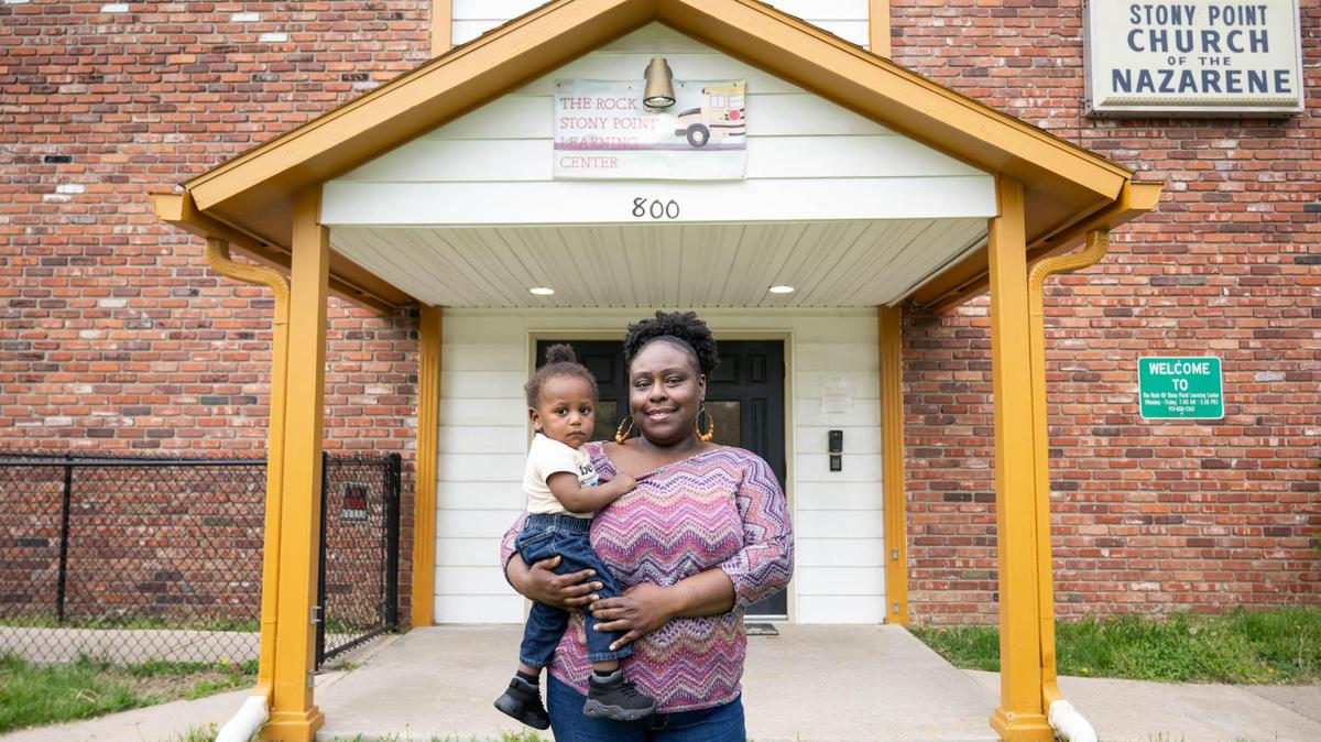 Alexandria Dwight and her son, Legend El, at The Rock at Stony Point Learning Center. President Donald Trump’s administration is weighing a budget proposal that would cut Head Start funding.