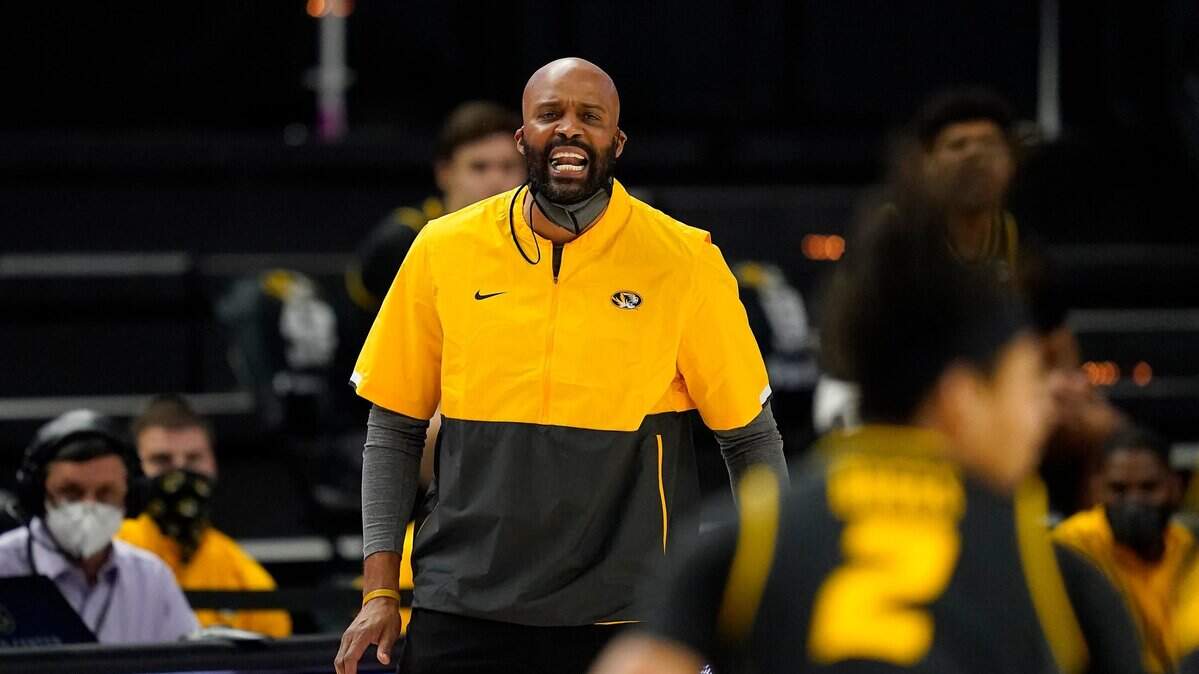 Missouri head coach Cuonzo Martin yells to his team during the second half against Texas A&M on Saturday, Jan. 16, 2021, in College Station, Texas.