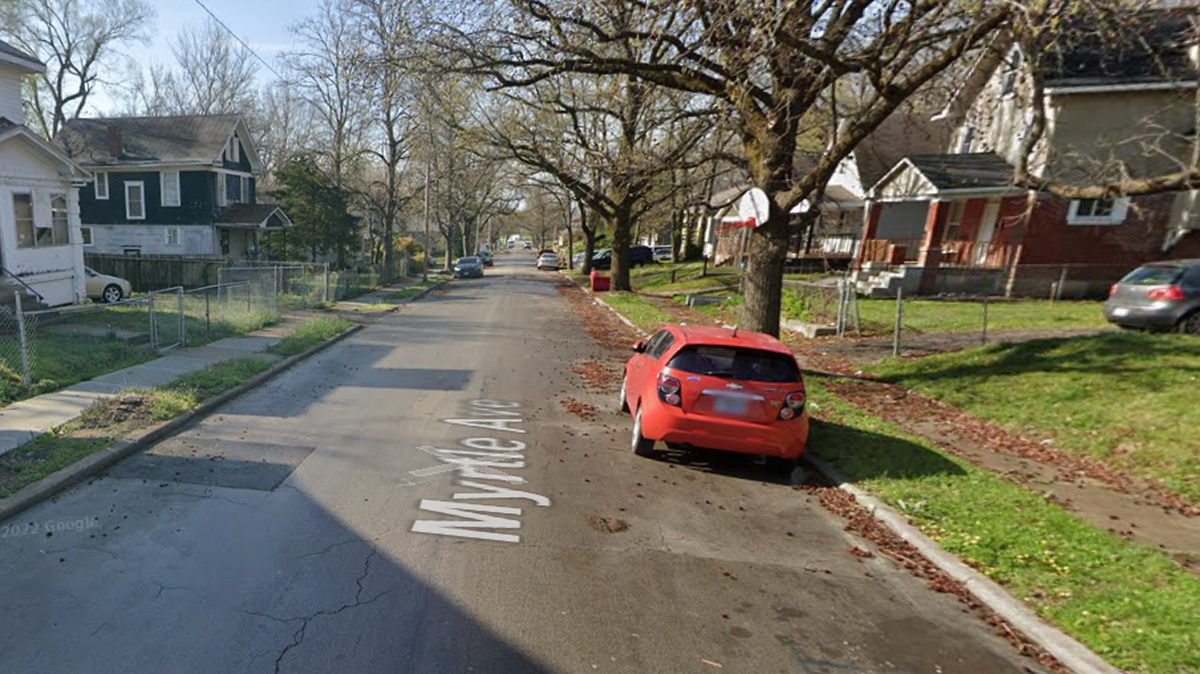 A woman died hours after a shooting Tuesday night in the 2500 block of Myrtle Avenue in Kansas City, according to police. This Google Maps Street View image shows the area in April 2022.