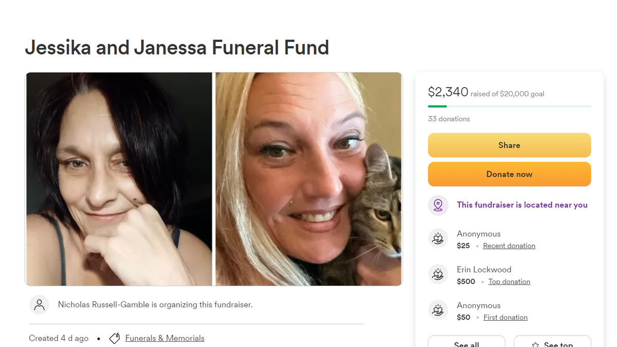 A GoFundMe webpage seeks financial help to pay for the funerals of sisters Jessika Koehler, 47, and Janessa Russell, 44, who were fatally shot at an Independence home Friday afternoon.
