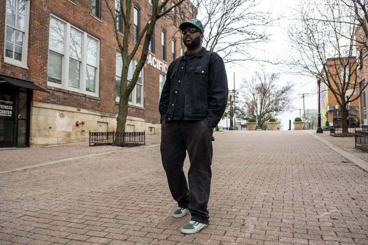 Casio McCombs stands for a portrait near the River Market on Wednesday, April 1, 2026, in Kansas City. McCombs is the creator of Sundown HiFi, a planned lounge at Current Landing that was canceled following backlash over its name.