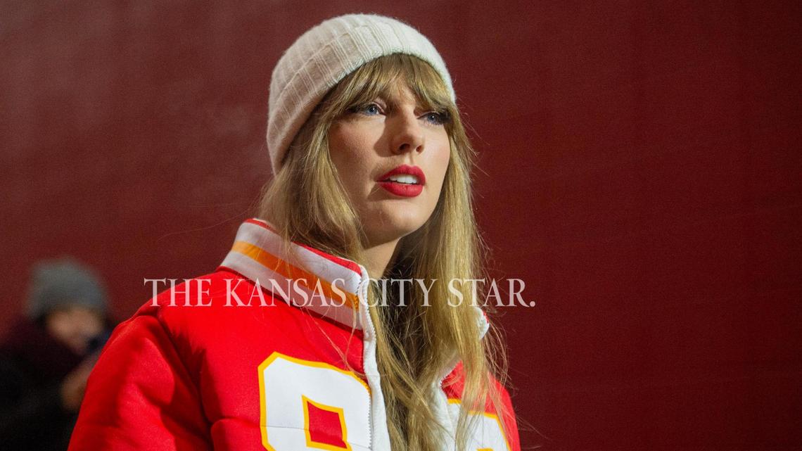 Pop star Taylor Swift arrives at Arrowhead Stadium before an AFC Wild Card game between the Kansas City Chiefs and the Miami Dolphins on Saturday, Jan. 13, 2024, in Kansas City.