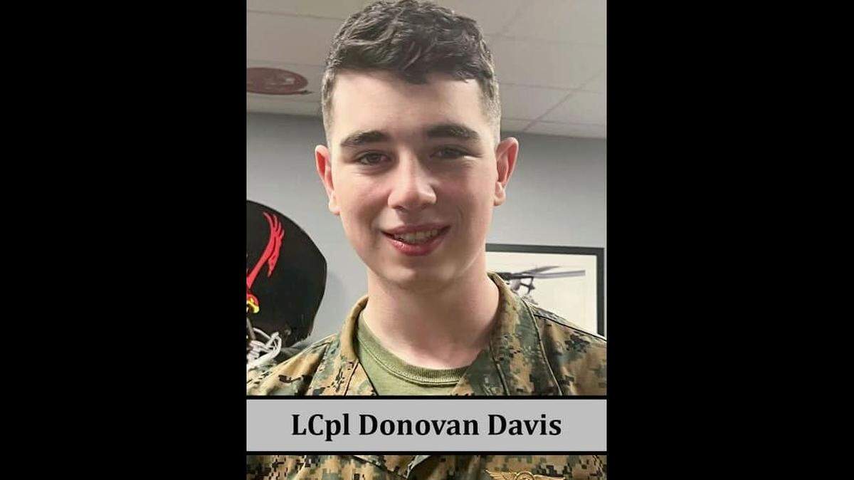 Lance Cpl. Donovan Davis, a 21-year-old crew chief from Olathe, was one of the five Marines killed in a helicopter crash late Tuesday near San Diego.