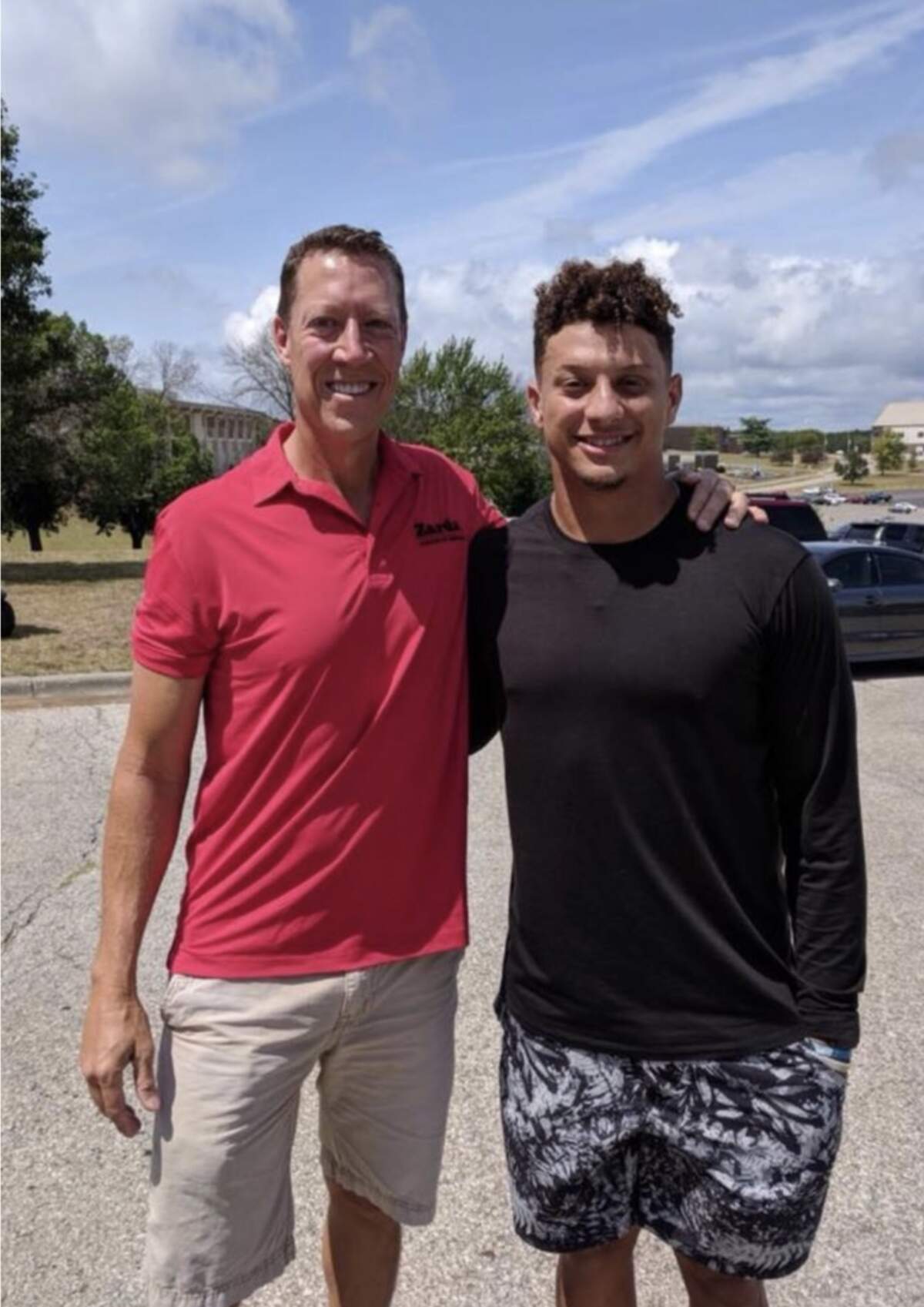 Zarda Bar-B-Q’s Terry Hyer has served barbecue at Kansas City Chiefs training camp for 36 years and met some of the team’s greatest players, including quarterback Patrick Mahomes. This photo was taken a previous Zarda day at camp.
