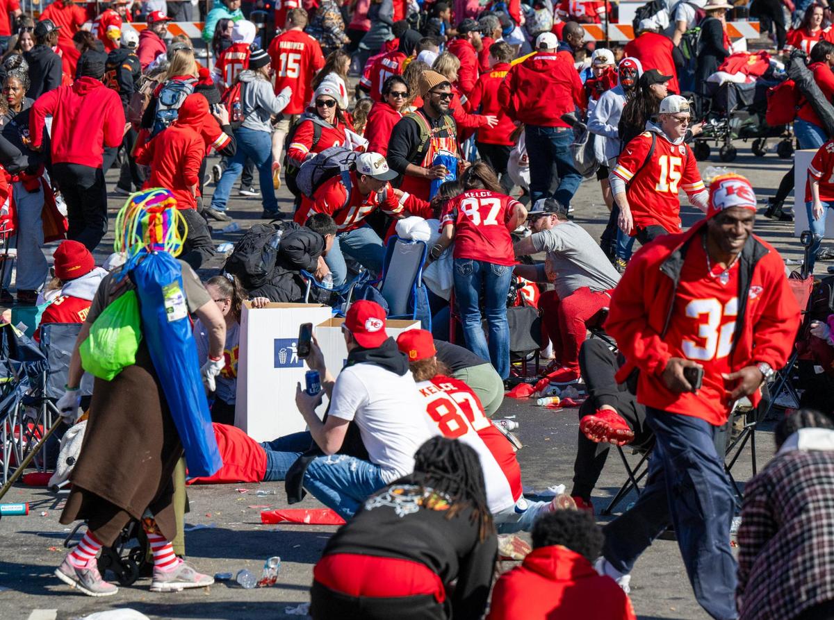 After gunfire broke out at the Kansas City Chiefs Super Bowl rally on Feb. 14 fans took cover and other fled the area around Union Station.