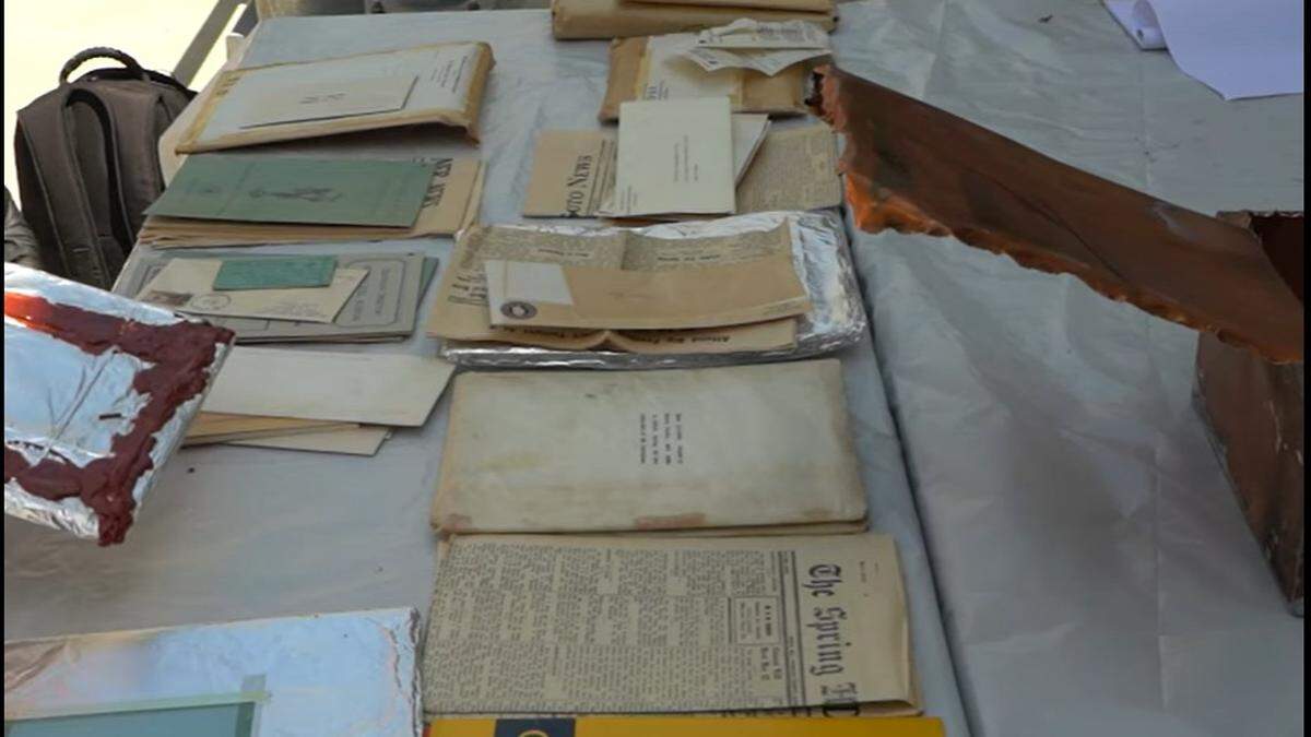 Johnson County reveals the contents of a 71-year-old time capsule discovered in the walls of the community’s former courthouse. Johnson County Museum is working to preserve the materials and add it to their collection.