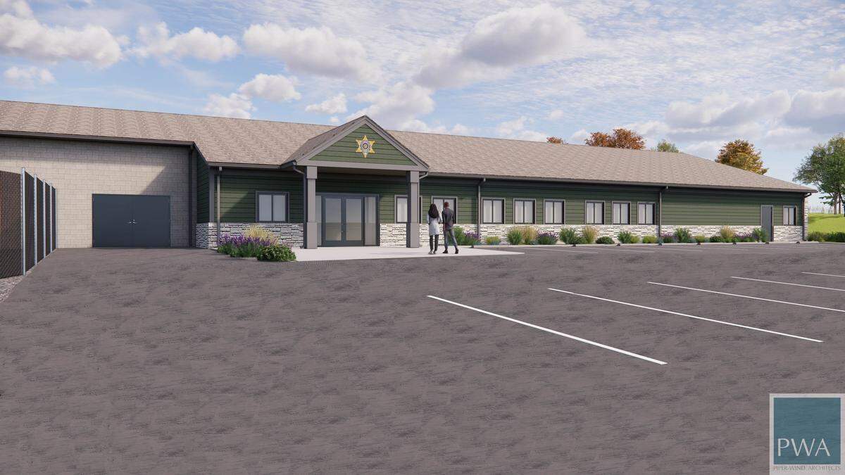 Architectural renderings of Clay County’s planned Law Enforcement Resource Center, which will be built at 16414 NE 116th St. next year.