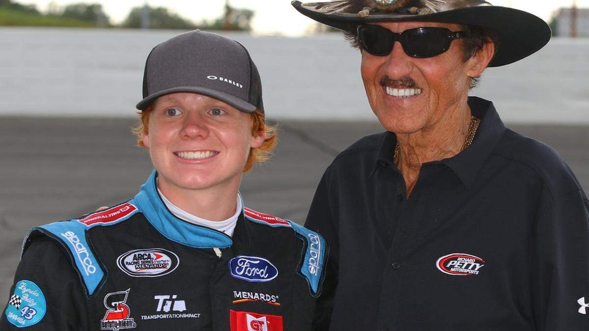 Thad Moffitt, left, the grandson of NASCAR legend Richard “The King” Petty, has some serious racing bloodlines working in his favor.