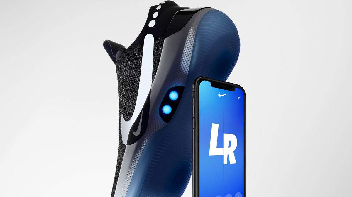 Nike’s new $350 Adapt BB “smart sneakers” conjure Michael J. Fox as Marty McFly in “Back to the Future II.’ But these shoes are made for basketball and are “laced” up with a smartphone app. (Nike)