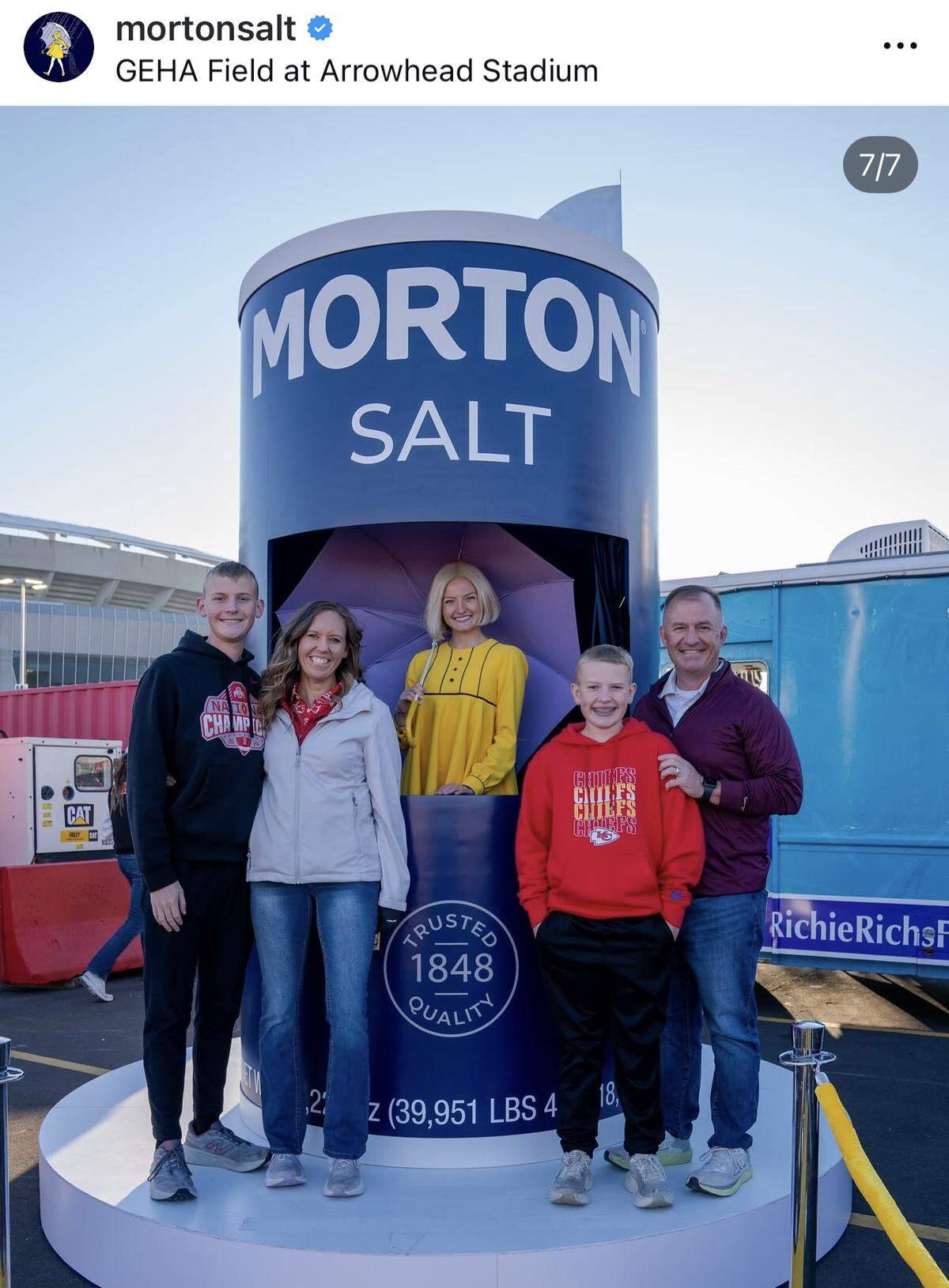 The Morton Salt Girl met fans in Kansas City at a Chiefs game last year.