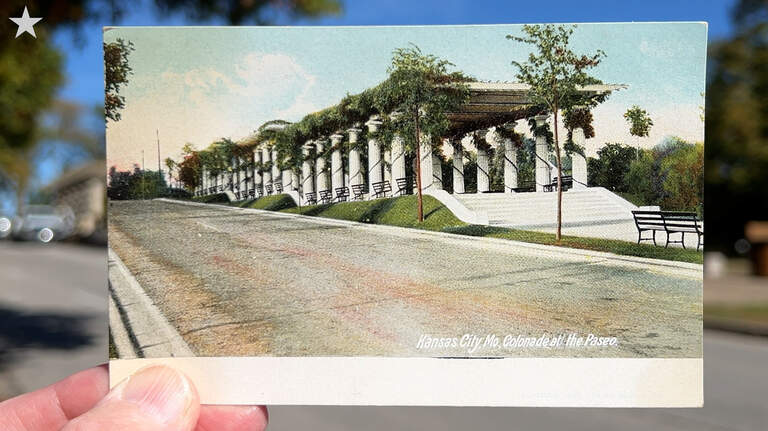 It’s a pergola, not a colonnade. This iconic structure has been on the Paseo since 1899