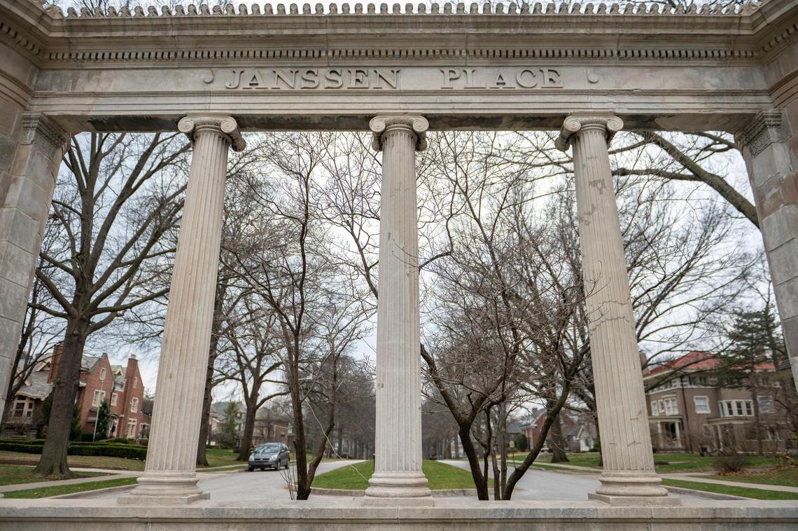 The entry to Janssen Place is seen in Hyde Park.