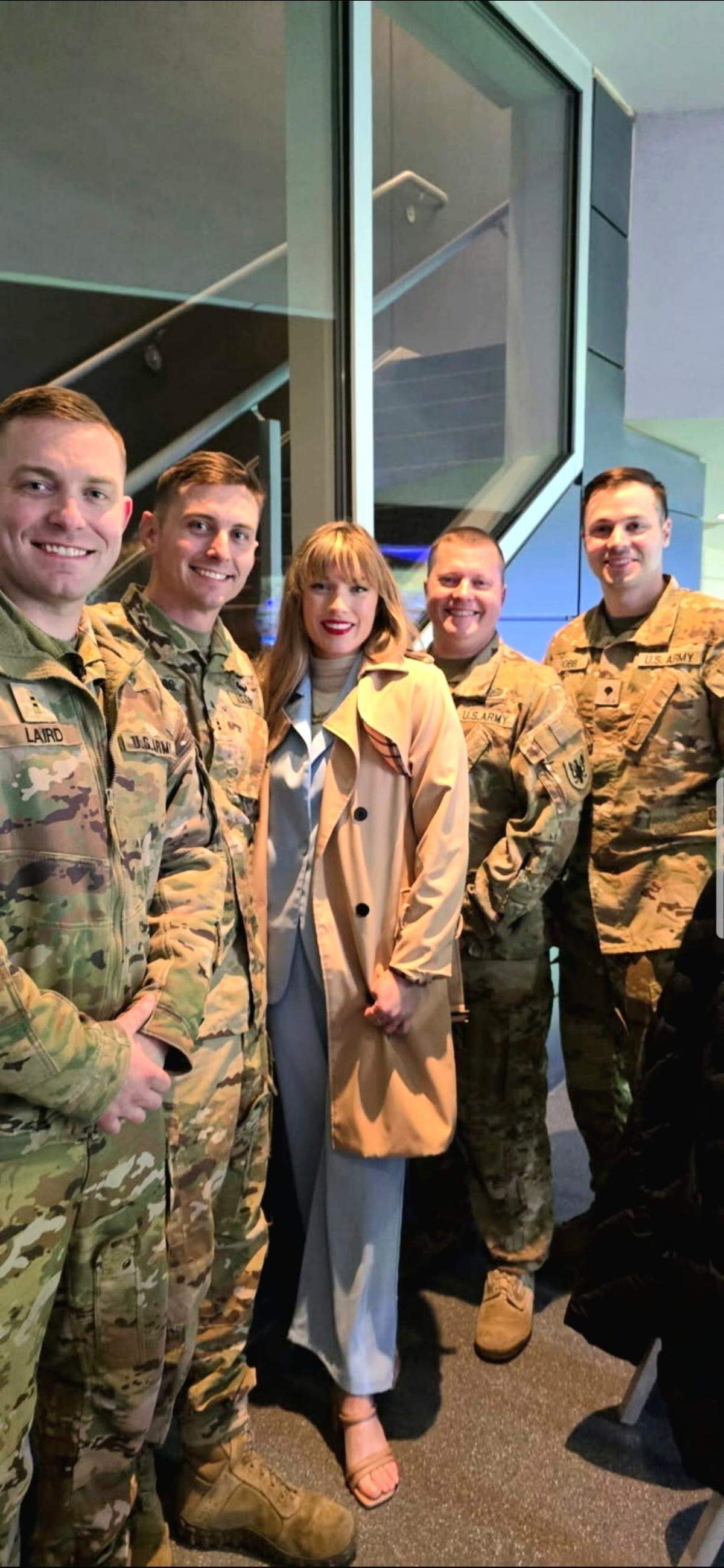 Thrasher with the men who did the military flyover at the game Saturday.