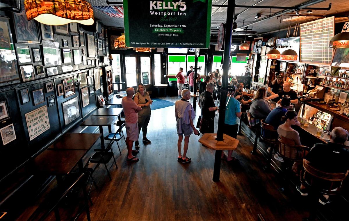 The afternoon crowd on a recent Sunday at Kelly’s Westport Inn, one of the oldest continually operating taverns in Kansas City. 
