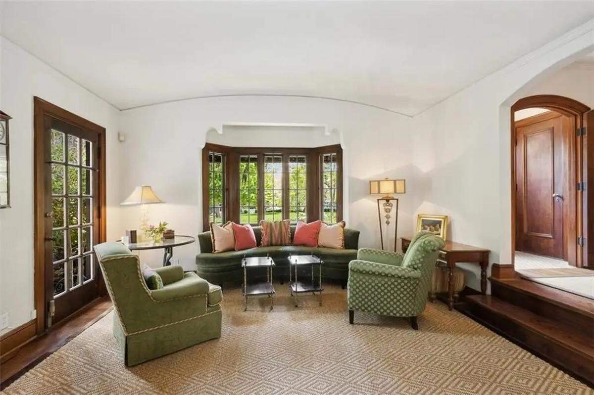 Notice the living room’s curved ceiling at 434 W. 56th St., for sale for $1.89 million.